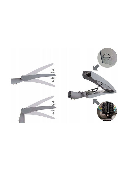 Best Service Außenstehlampe LED Straße 50W mit Kaltweißem Licht IP66 Graue Best Service Außenstehlampe LED Straße 50W mit Kaltweißem Licht IP66 Graue
