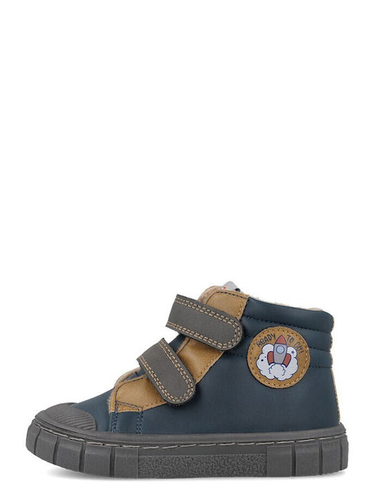 Anatomic Kids Barefoot Ankle Boots with Hook & Loop Closure Blue