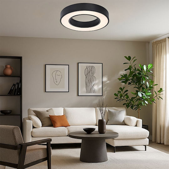 Rabalux Smart Black Mount Ceiling Light With Integrated LED And Remote Control