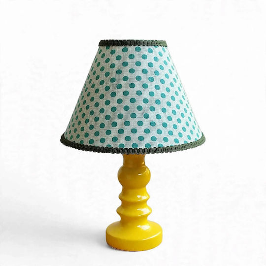 Ceramic Table Lamp for E27 Fitting with Green Shade and Base