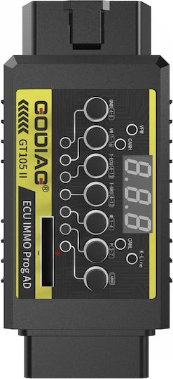 Break Out Box OBD2 Godiag GT105 II Adaptor Immo ECU CR2032 Test Alarmă Tensiune Joasă Programare Auto Diagnostic Afișare Tensiune Test Baterie VPW CAN K-Line