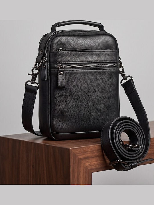 Herren Ledertasche Schulter / Crossbody Schwarz