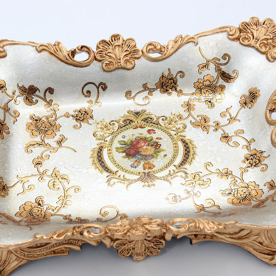Keskor Dekorative Platte aus Polyresin Braune 41x25x12cm