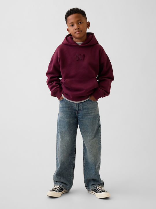Kids Sweatshirt with Hood and Pockets Tuscan Red