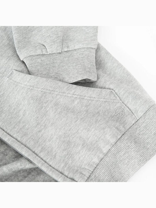 Hanorac Cardigan pentru Copii cu Glugă Gri