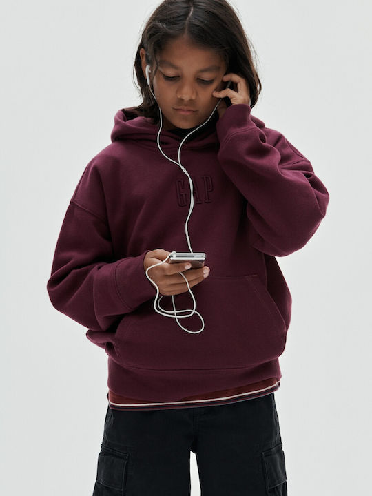 Kids Sweatshirt with Hood and Pockets Tuscan Red