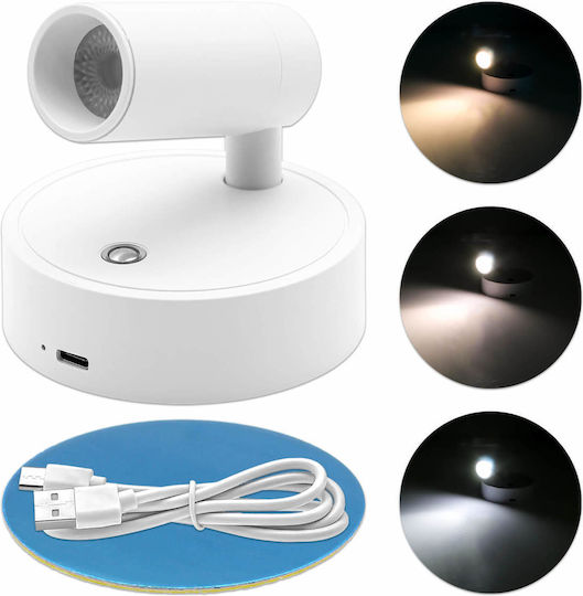 Modern Wall Lamp with Integrated LED with USB Port Black