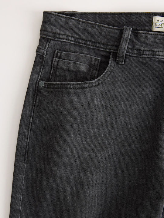 Newman 265 Ανδρικό Παντελόνι Τζιν Regular Straight Fit Μαύρο