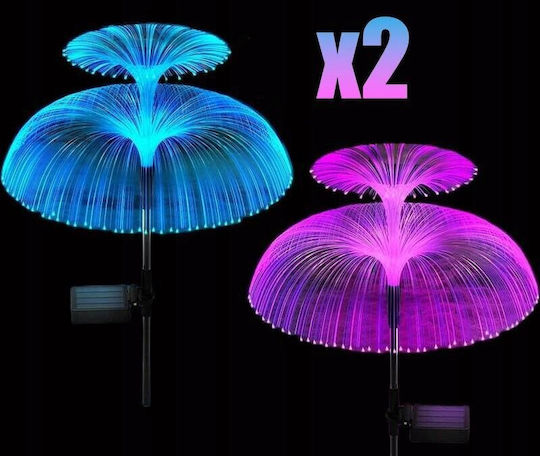 Set 2 Solarleuchten RGB mit Fotowiderstand IP65 5,5x5cm