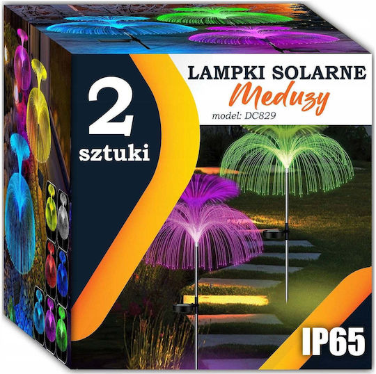 Set 2 Solarleuchten RGB mit Fotowiderstand IP65 5,5x5cm