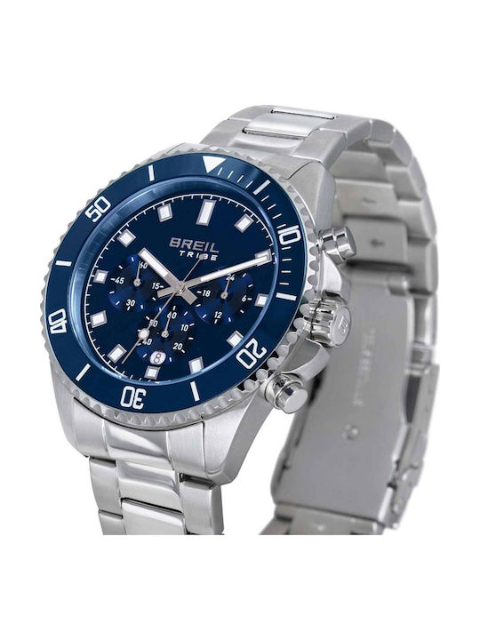 Breil Men's Battery Chronograph Watch With Silver Steel Bracelet