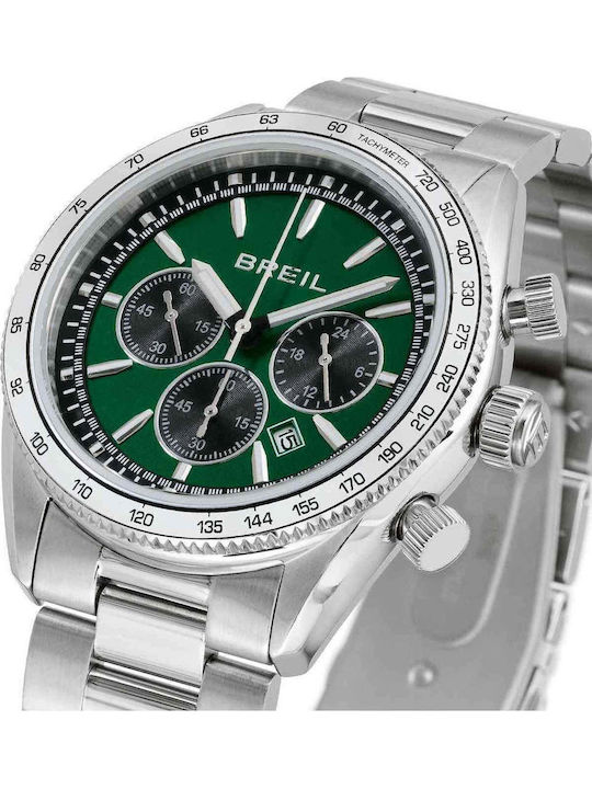 Breil Men's Battery Chronograph Watch With Silver Stainless Steel Bracelet