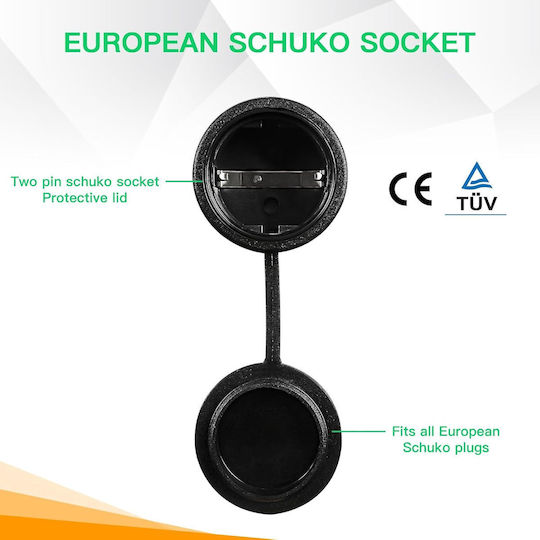 Ev Aohewei Tip 2 La Schuko Cablu de încărcare 16a 250v 3.5kw Adaptor pentru stație de încărcare Iec 62196 Cablu Tpu 60 Cm Protecție Ip55 Compatibil cu mașini electrice Scutere Biciclete electrice Încărcare rapidă