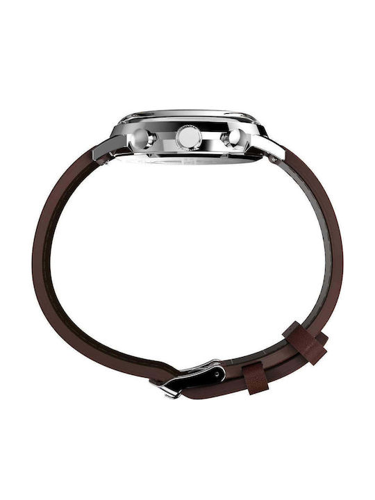 Timex Men's Chronograph Battery Watch with Brown Leather Strap