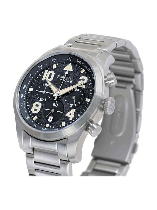 Breil Men's Battery Chronograph Watch With Silver Steel Bracelet