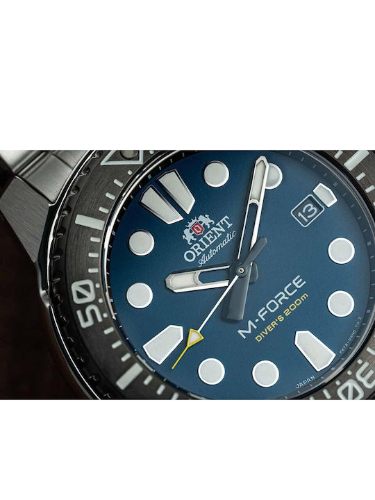 Orient M-Force Men's Automatic Watch with Silver Stainless Steel Bracelet
