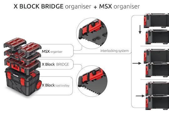 X Block Bridge Органайзер Кутия за инструменти 543x368x122mm Kistenberg Kxbb5540b