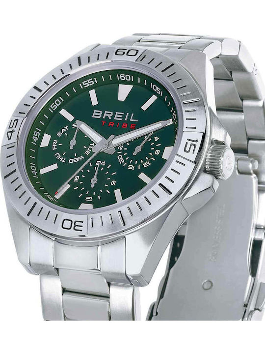 Breil Men's Battery Chronograph Watch With Silver Steel Bracelet