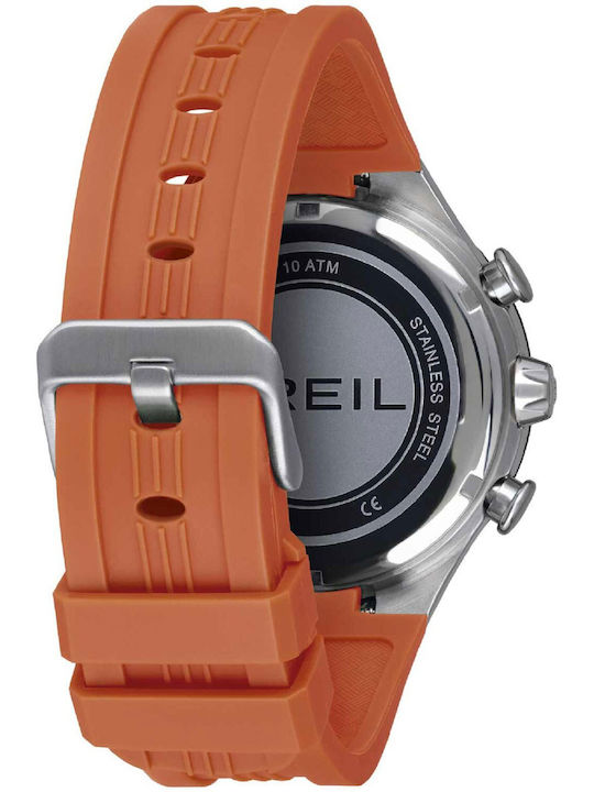 Breil Men's Battery Chronograph Watch With Orange Rubber Strap