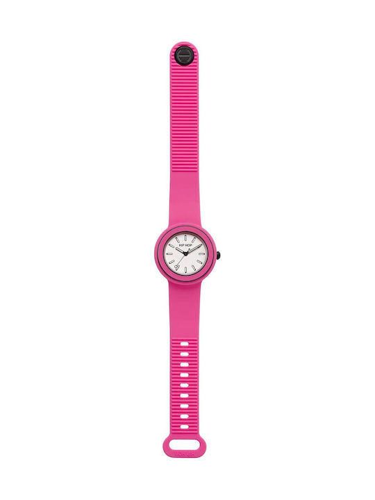 HipHop Women's Watch Battery with Rubber Strap Bubble Gum Fuchsia