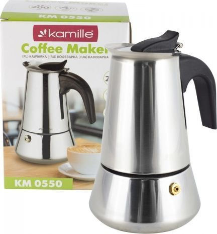 Kamille Espressokocher Für Den Herd 4 Tassen Edelstahl Graues