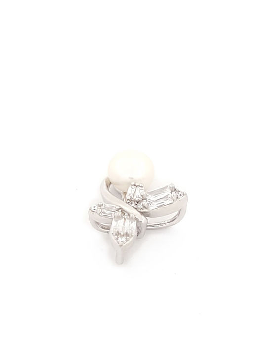 Necklace Silver With Pearls & Zircon