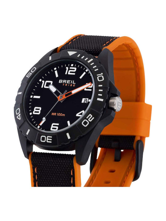 Breil Men's Battery Watch With Black Fabric Strap