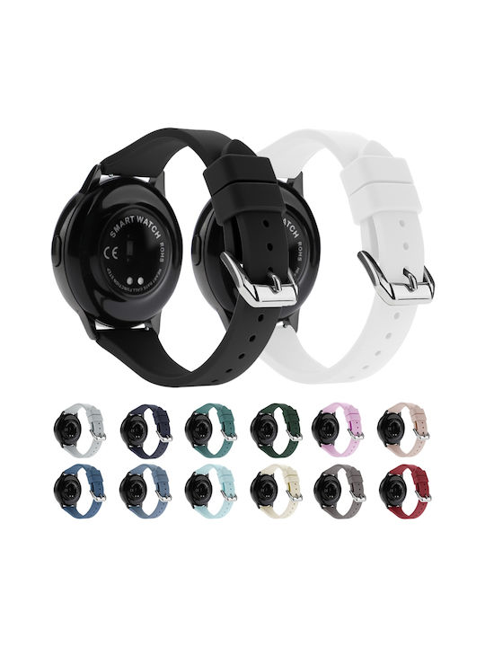 Силиконова каишка за часовник Universal T-buckle 20mm Бяла