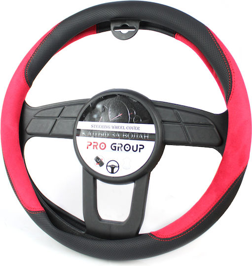Steering Wheel Cover 38 Cm Black Red 394