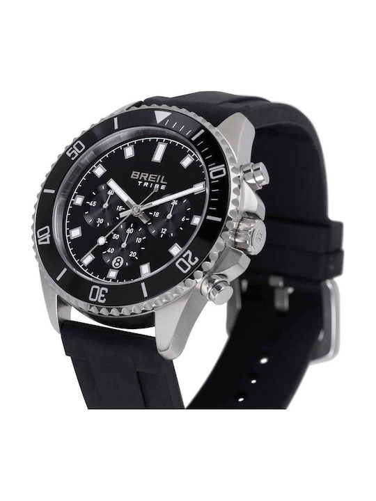 Breil Men's Battery Chronograph Watch With Black Metal Bracelet