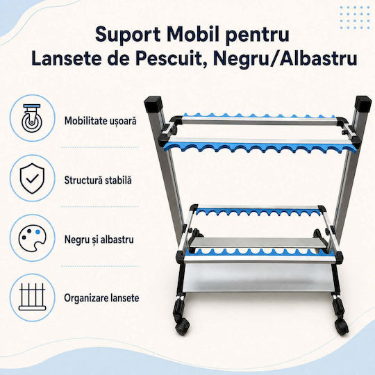 Mobile Angelrutenhalter Für Angeln Schwarz Blau