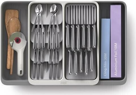 Joseph Joseph Tavă pentru tacâmuri de sertar rabatabilă din plastic gri Joseph Joseph Tavă pentru tacâmuri de sertar rabatabilă din plastic gri