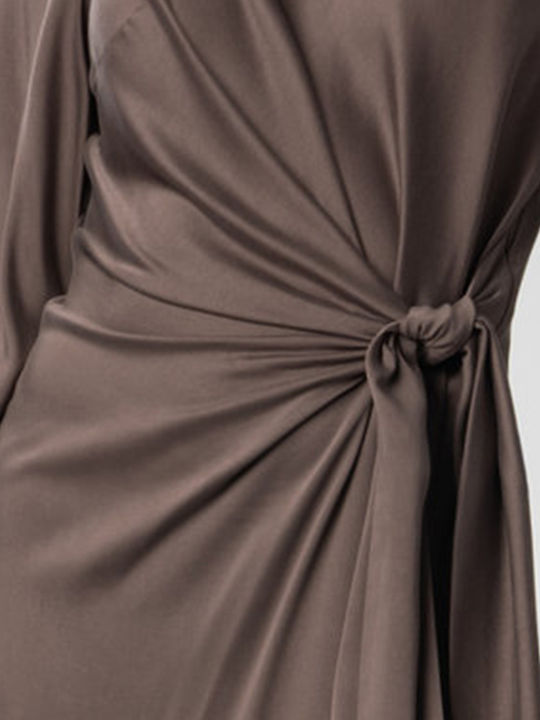 Summer Maxi Shirt Dress Wrap Brown