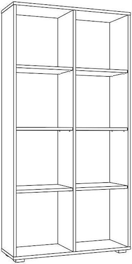 Smart 8p Библиотека Подова Дървена Кафява 74x29x146cm
