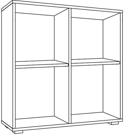 Smart 4p Библиотека Подова Дървена Кафява 74x29x76cm