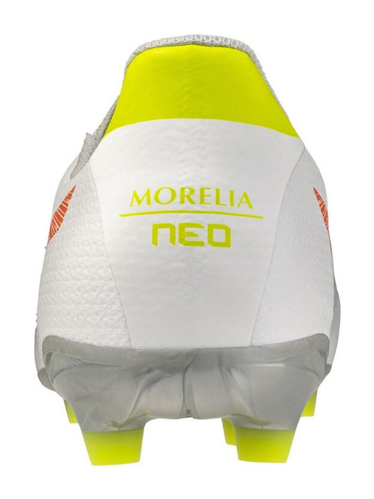 Mizuno Morelia Neo FG Football Shoes with Cleats White