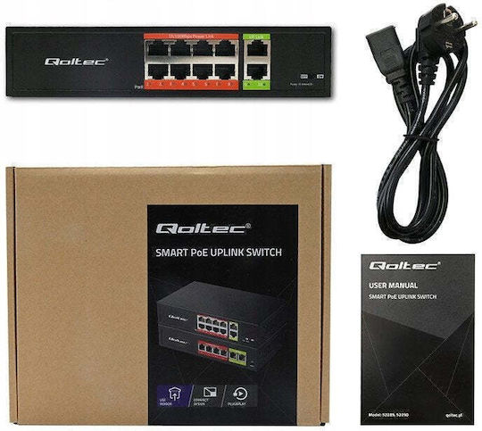 Qoltec 52290 L2 PoE Switch με 8 Θύρες Ethernet