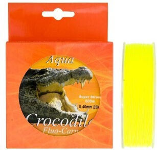 Fir monofilament din nylon Aqua Crocodile Fluo-carp 600 M galben fluorescent