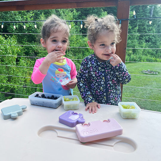 Melii Kinderlebensmittelbehälter Abendessen-Set aus Silizium 0,2 Liter Lila