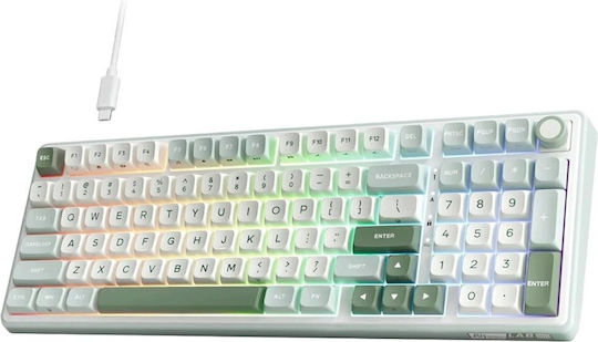 Royal Kludge RK R98Pro Гейминг Клавиатура с Небесносини превключватели и RGB осветление (Английски US) Небесносин цвят