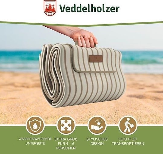 Pături de Picnic pentru Plajă Xxl Veddelholzer 200 X 200 Cm Impermeabil Rezistent la Nisip Termoizolant Strat Moale Pliabil Formă de Geantă Lavabil
