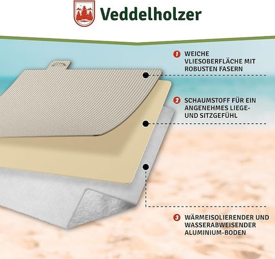 Pături de Picnic pentru Plajă Xxl Veddelholzer 200 X 200 Cm Impermeabil Rezistent la Nisip Termoizolant Strat Moale Pliabil Formă de Geantă Lavabil