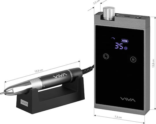 Activeshop Φορητή Φρέζα Νυχιών Viva Pro 601 Brushless Επαγγελματική Συσκευή Μανικιούρ