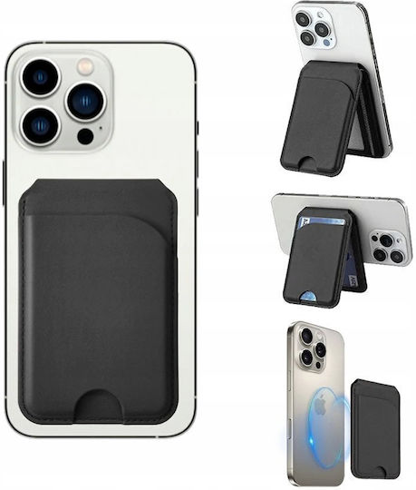 Portofel Magnetic Pentru Telefon Jabees MagSafe 4 Carduri Blocare Rfid + Suport Magwallet Secure Gri