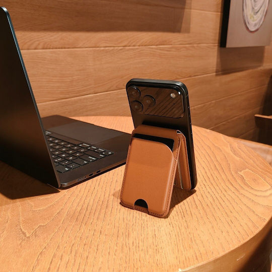 Portofel Magnetic Pentru Telefon Jabees MagSafe 4 Carduri Blocare Rfid + Suport Magwallet Secure Gri