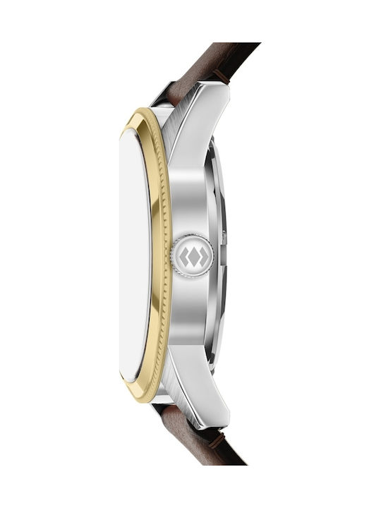 Fossil Multifunction Men's Watch 42mm Battery with Brown Leather Strap