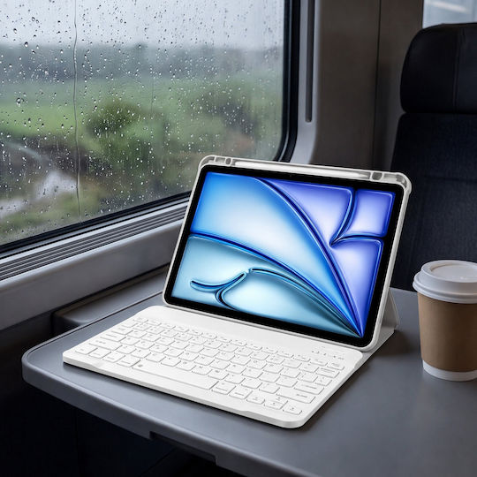 4kom L Защитен Калъф 360° Клавиатура iPad 10.9 2022 Gen 10 11 2025 A16 Gen 11 Сив