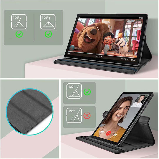 4kom L Калъф за таблет 360 Въртящ се Капак Lenovo Tab M10 10.1 2022 3-то поколение Tab M10 Plus 2022 3-то поколение Черен Защитен Стойка