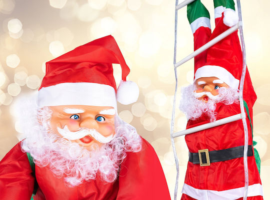 Beleuchteter Dekorative Weihnachtsmann Außenbereich in Leiter