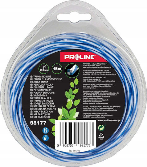 Proline Fir de tăiere răsucit cu lungimea de 15 m și grosimea de 2.4 mm